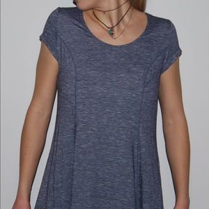 Heather Blue T-Shirt Crew-Neck Swing Dress